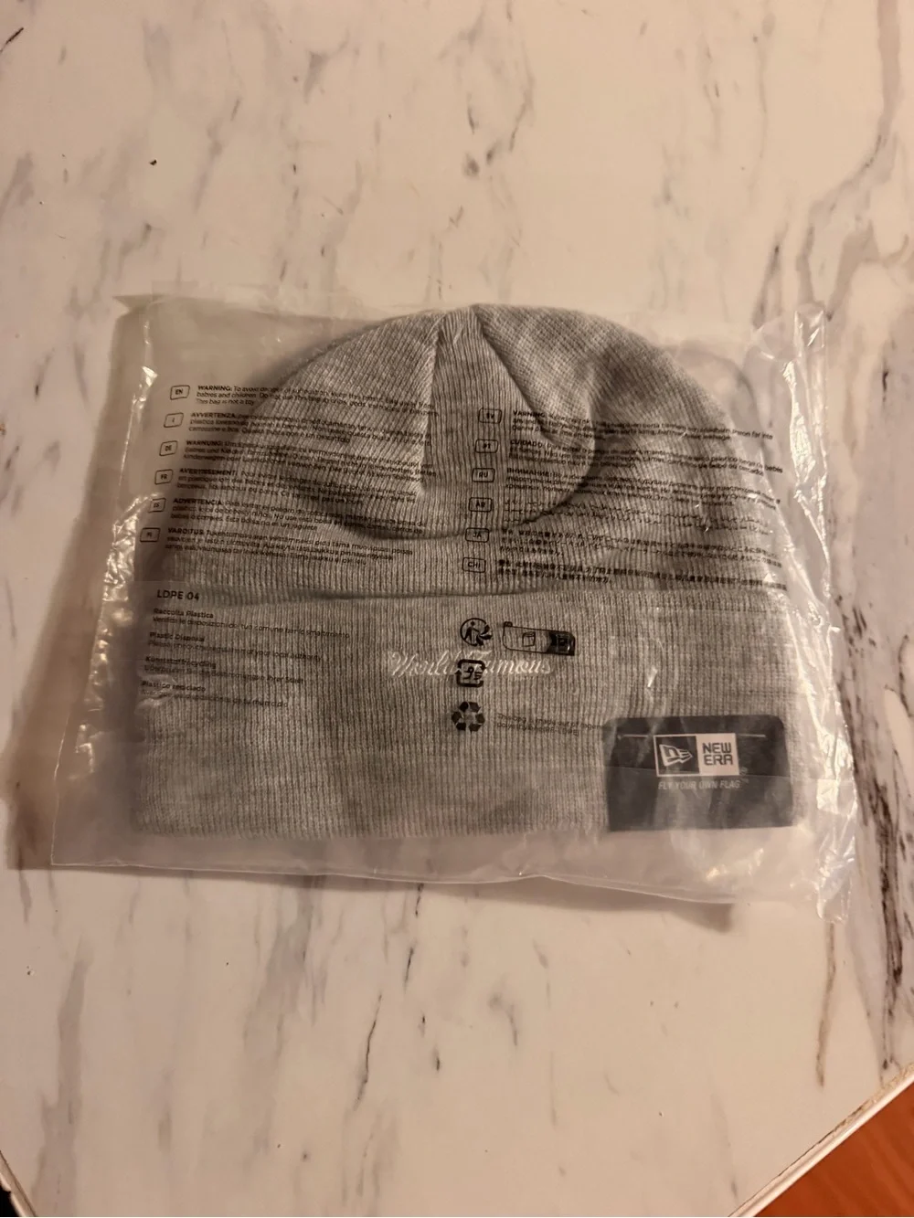 Supreme Kids Gray Beanie with Camo Box Logo